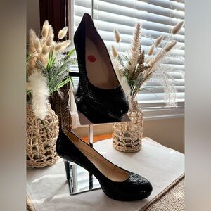 Calvin Klein Black Snakeskin Heels